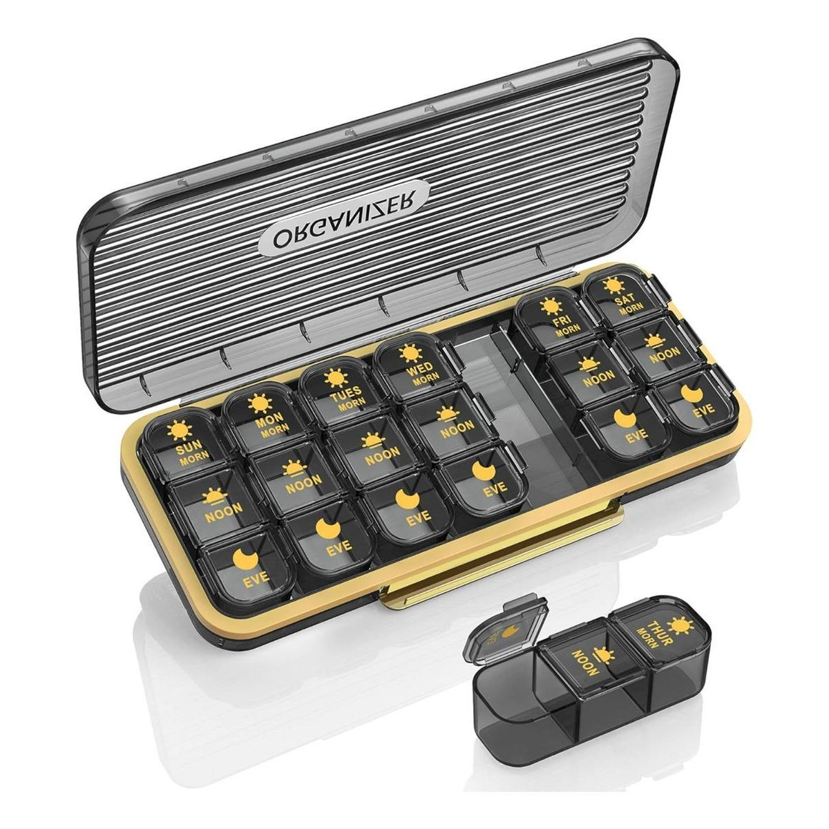 GENERICO - Pastillero Semanal Portátil para 21 Dosis Diarias