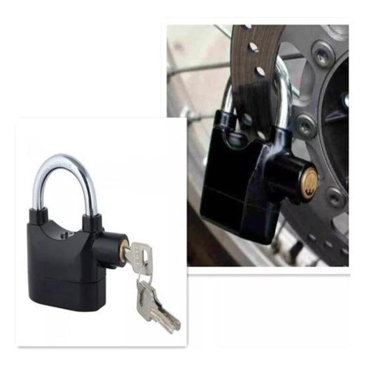 GENERICO - Candado de Seguridad con Alarma para Motos y Bicicletas