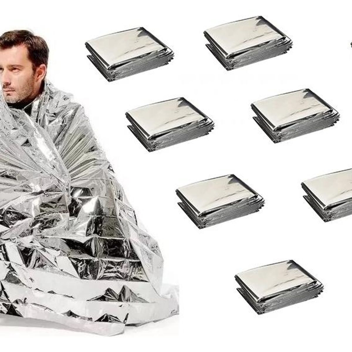 GENERICO - Pack de 10 Manteles Térmicos de Emergencia 160x210 cm