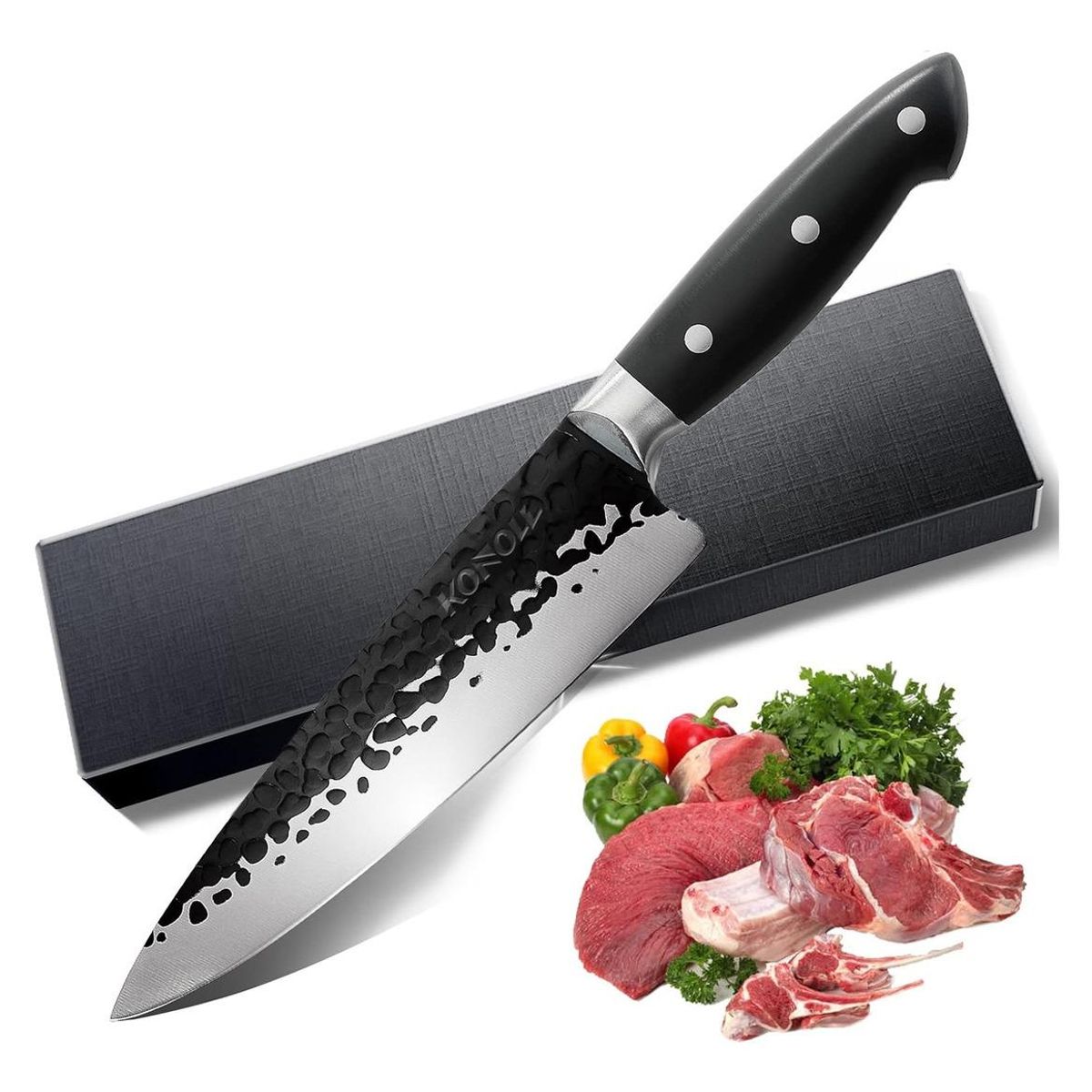 GENERICO - Cuchillo Chef de Acero Inoxidable para Parrilla 21cm