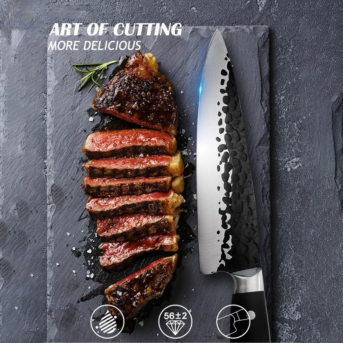 GENERICO - Cuchillo Chef de Acero Inoxidable para Parrilla 21cm