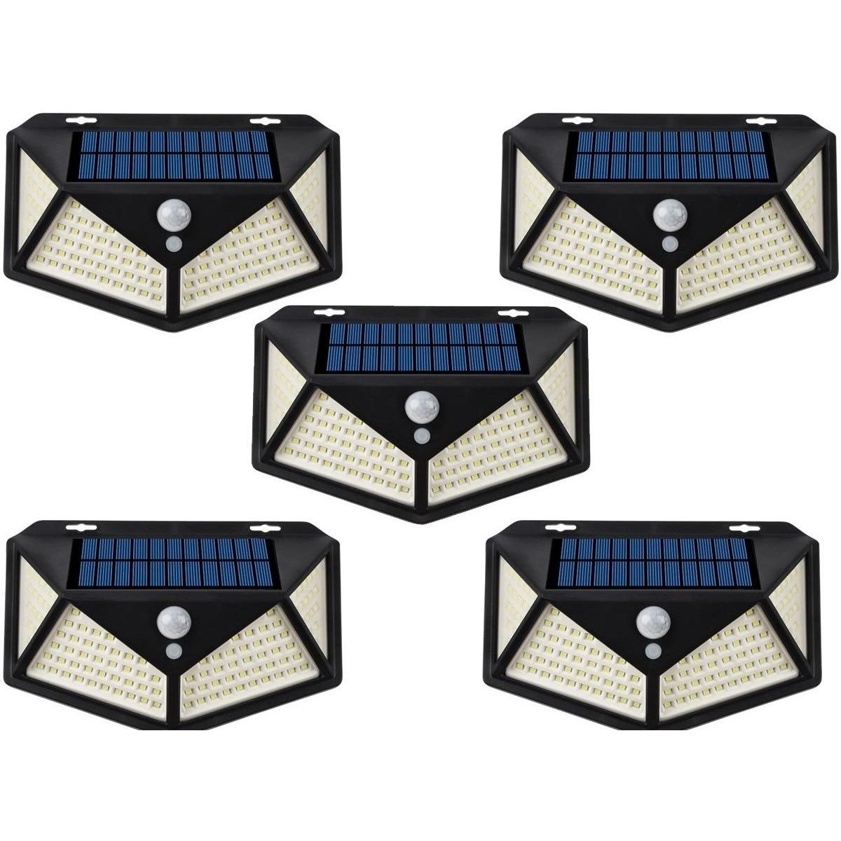 GENERICO - Pack de 5 Lámparas Solares LED de Exterior con Sensor de Movimiento
