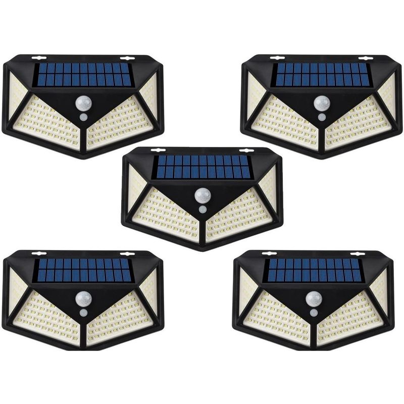 GENERICO - Pack de 5 Lámparas Solares LED de Exterior con Sensor de Movimiento