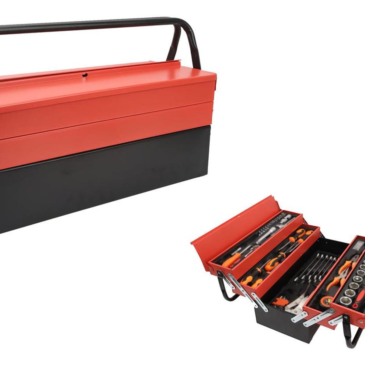 GENERICO - Caja de Herramientas Metálica Articulada 3 Niveles