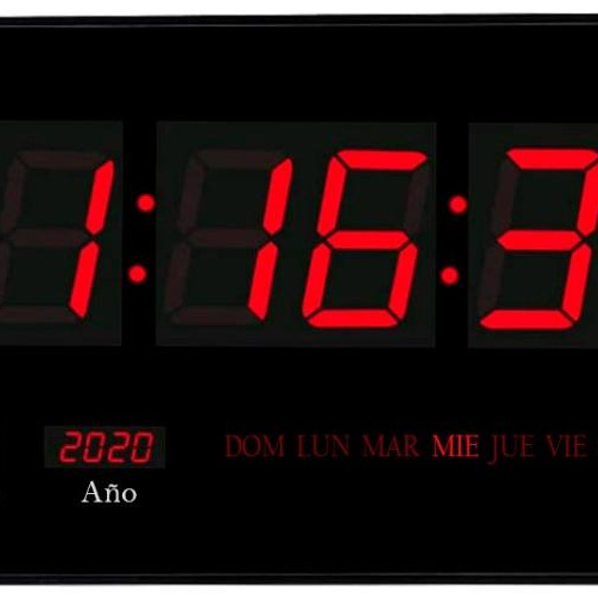 GENERICO - Reloj Digital de Pared con Luz LED y Termómetro