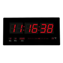GENERICO - Reloj Digital de Pared con Luz LED y Termómetro