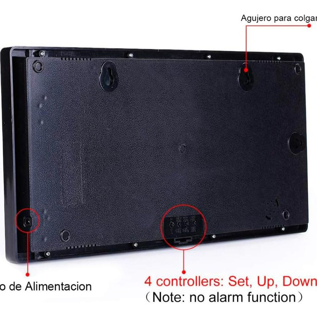 GENERICO - Reloj Digital de Pared con Luz LED y Termómetro