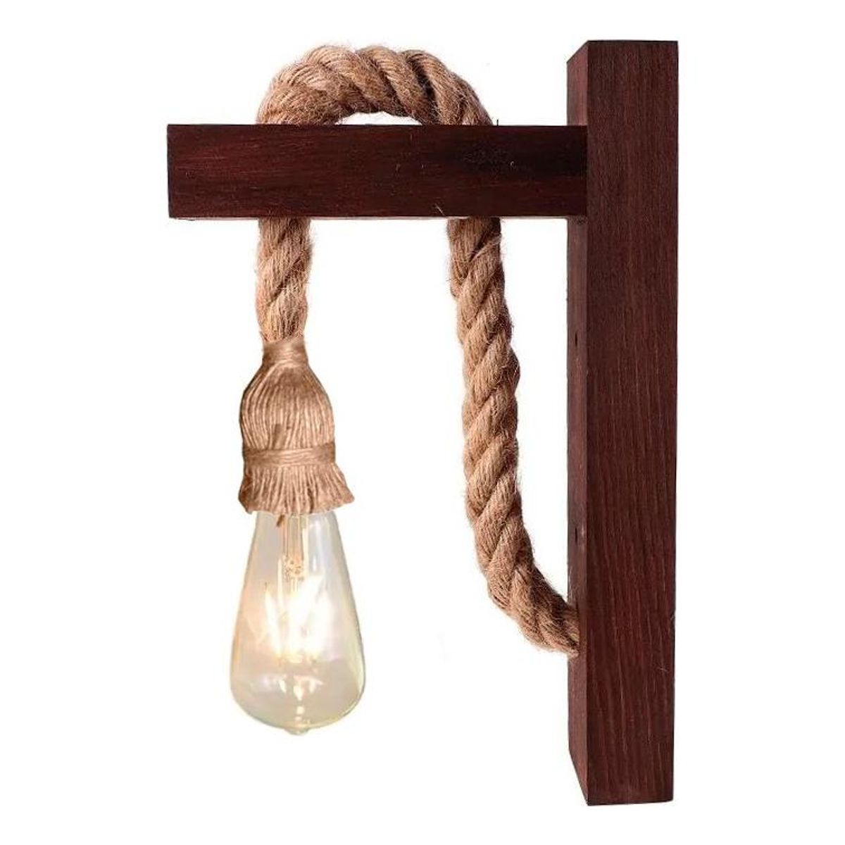 GENERICO - Lámpara de Pared Vintage de Madera con Diseño Rústico