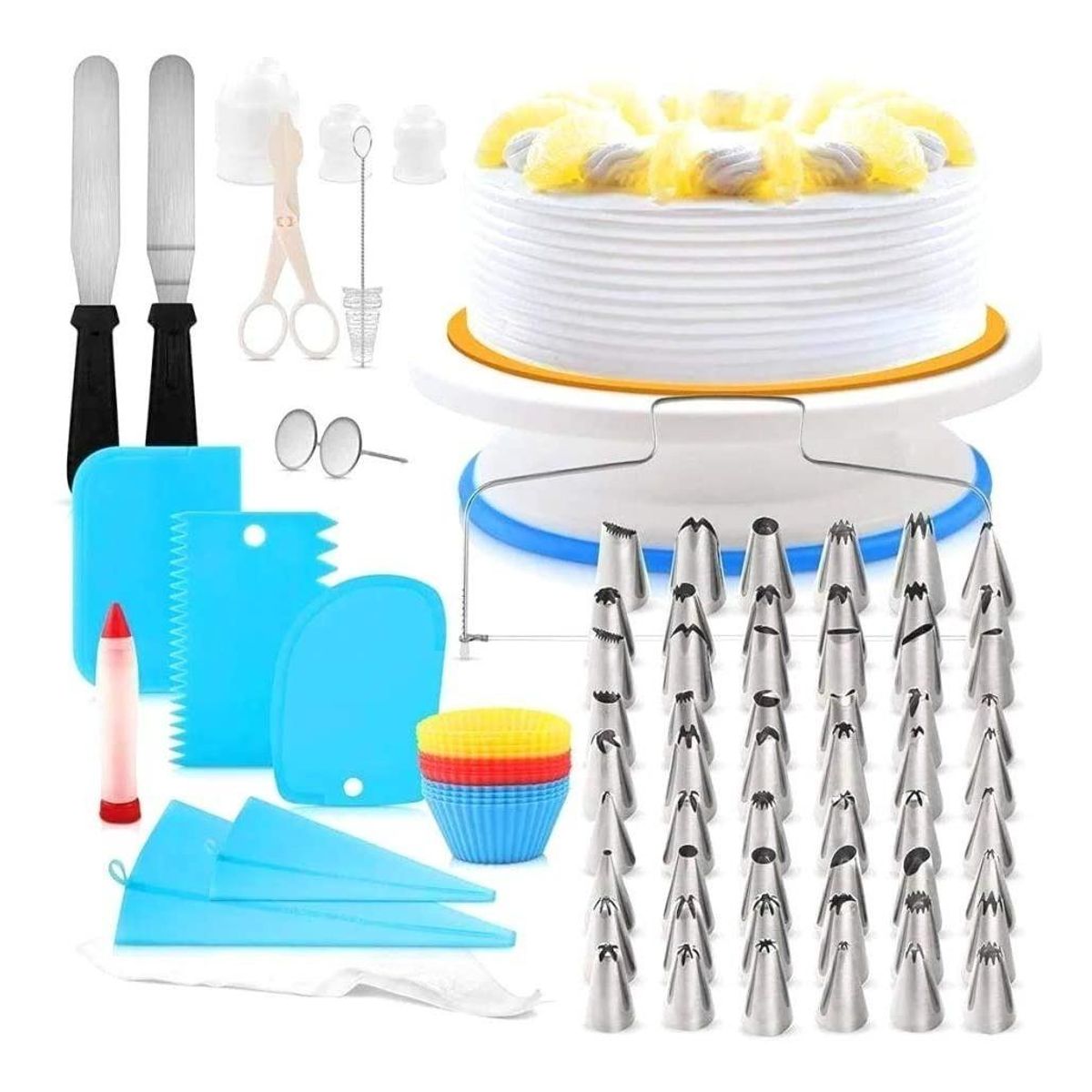 GENERICO - Kit de Decoración de Repostería con Soporte Giratorio 106 Pcs