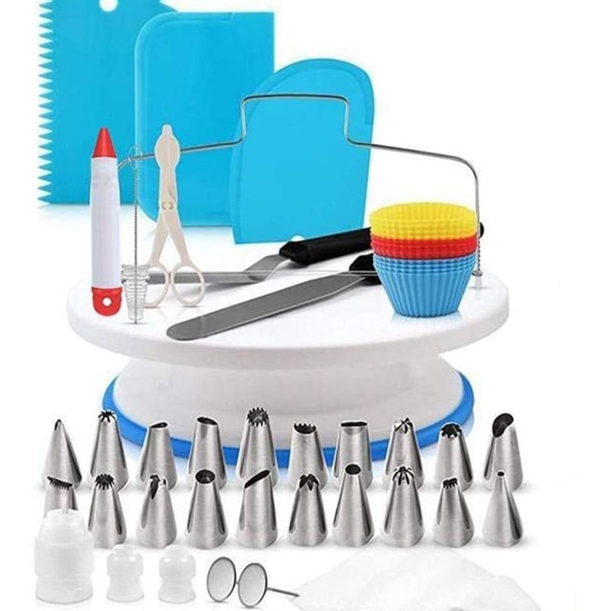 GENERICO - Kit de Decoración de Repostería con Soporte Giratorio 106 Pcs