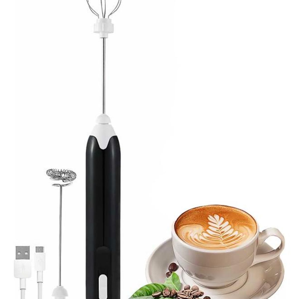 GENERICO - Mini Batidor Recargable 2 Velocidades para Café y Huevo