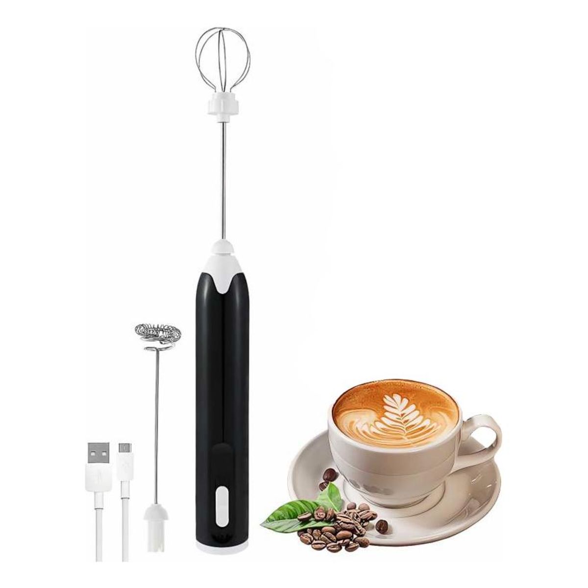 GENERICO - Mini Batidor Recargable 2 Velocidades para Café y Huevo