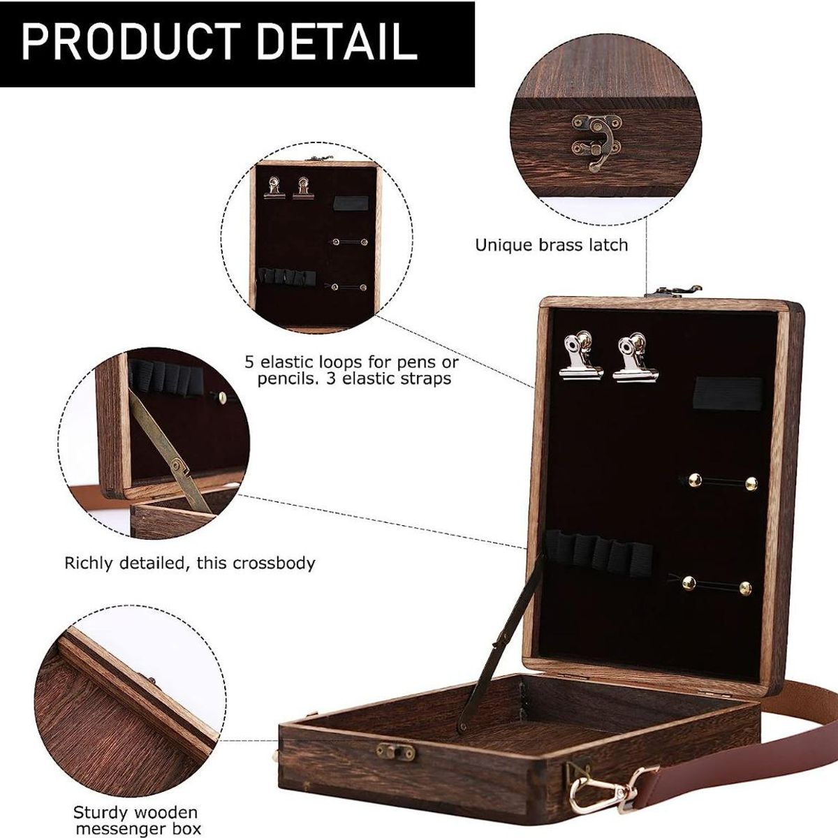 GENERICO - Caja Multifuncional de Madera Estilo Maletín para Creativos