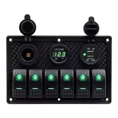 GENERICO - Interruptor LED Basculante 12V-24V con Cargador USB