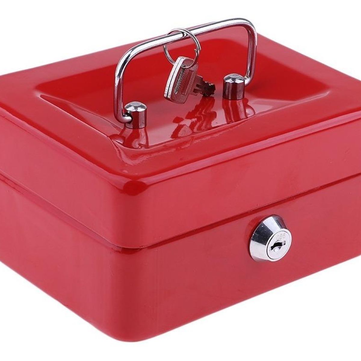 GENERICO - Caja Fuerte de Acero Inoxidable con Asa y Bandeja Extraíble