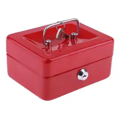 GENERICO - Caja Fuerte de Acero Inoxidable con Asa y Bandeja Extraíble