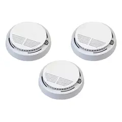 GENERICO - Pack de 3 Detectores de Humo Inalámbricos 9V