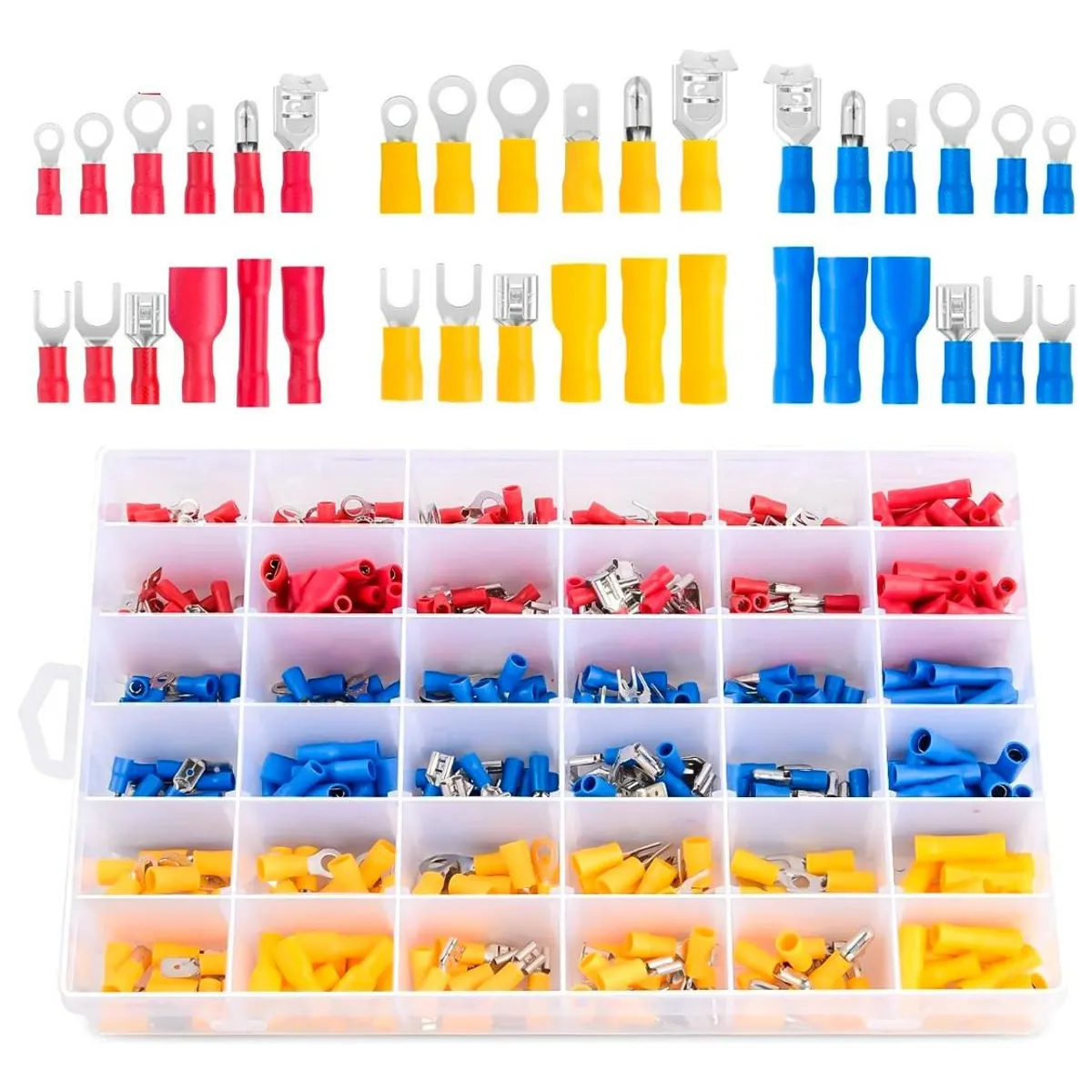GENERICO - Kit de 840 Terminales Conectores de Cable Aislados
