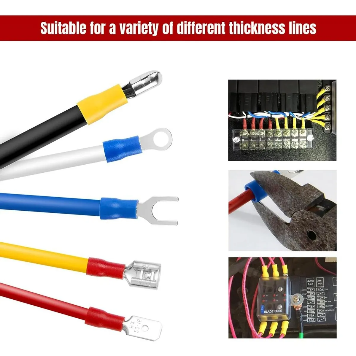 GENERICO - Kit de 840 Terminales Conectores de Cable Aislados