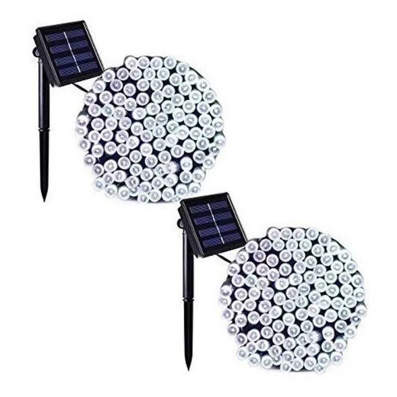 GENERICO - Guirnalda Solar LED de 20 Metros con 200 Luces Blancas
