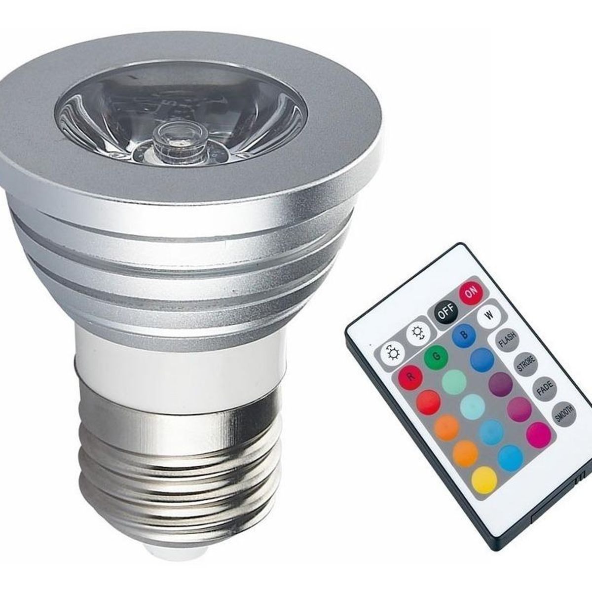 GENERICO - Ampolleta LED E27 RGB con Control Remoto Regulable