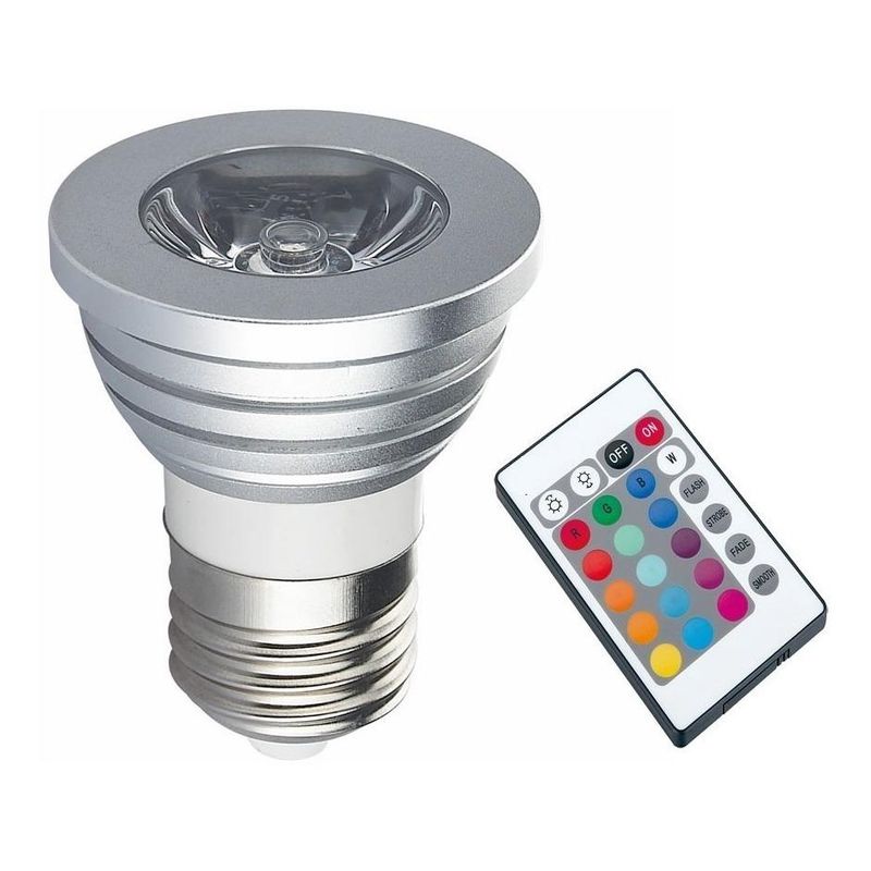 GENERICO - Ampolleta LED E27 RGB con Control Remoto Regulable