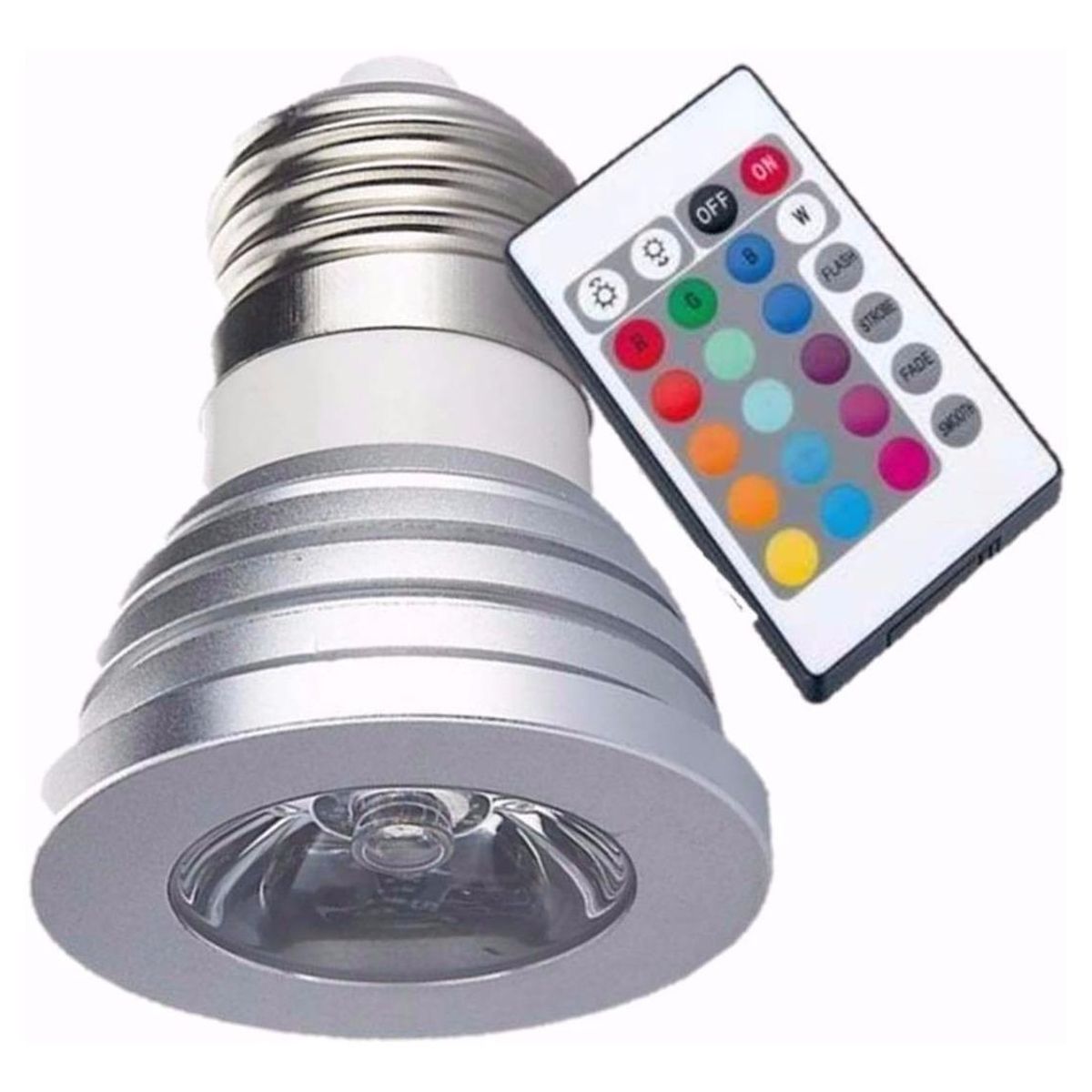 GENERICO - Ampolleta LED E27 RGB con Control Remoto Regulable