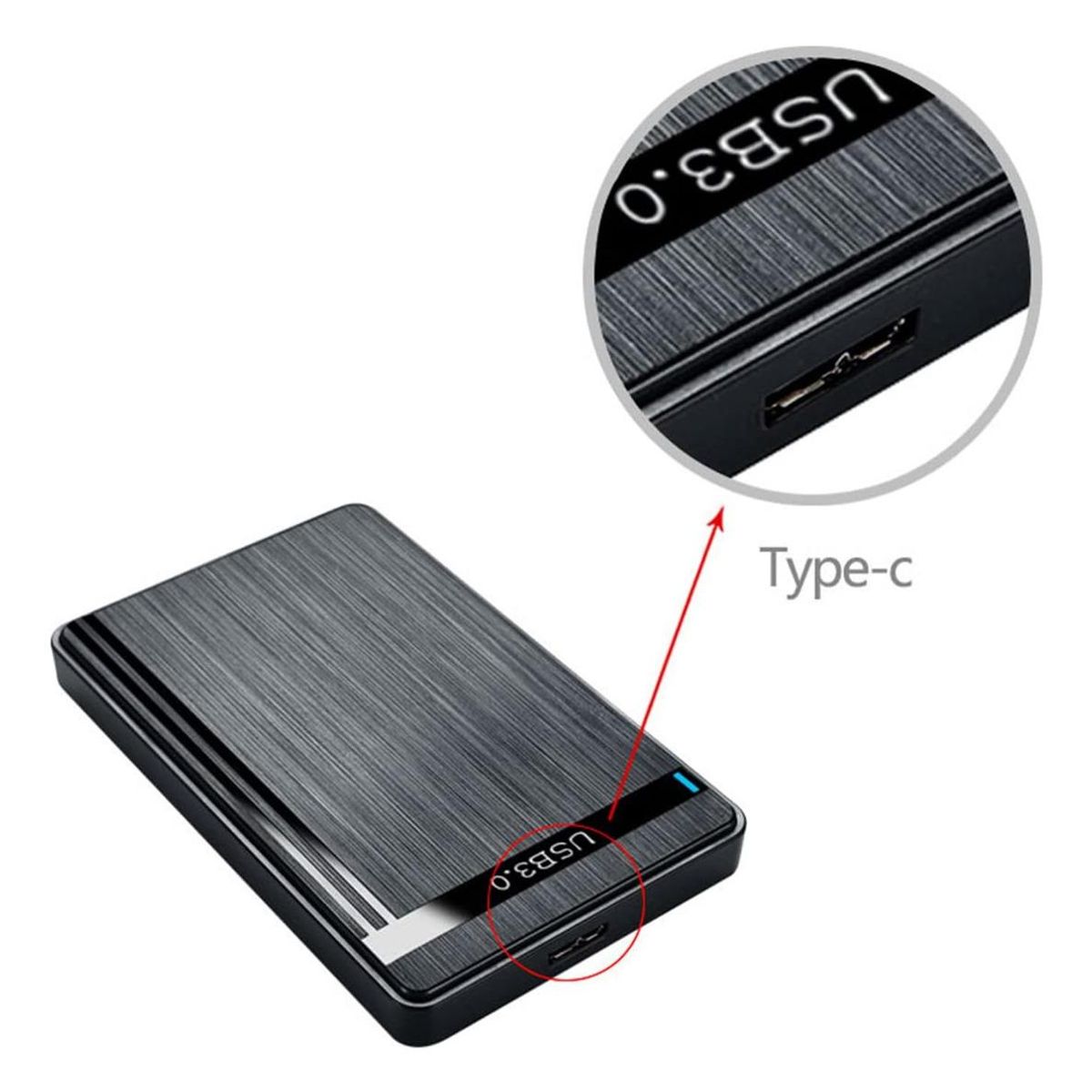 GENERICO - Cofre Transparente para Disco Duro SATA 25 USB 30