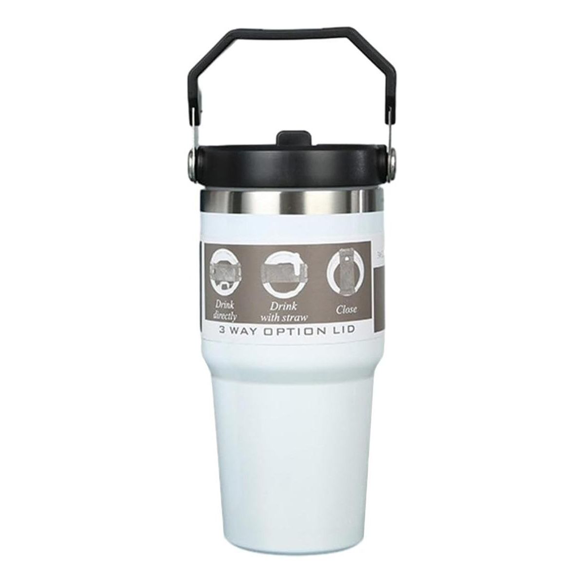 GENERICO - Vaso Termo Inoxidable de 600ml con Tapa y Asa