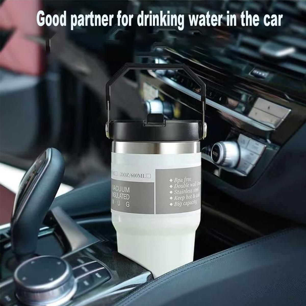 GENERICO - Vaso Termo Inoxidable de 600ml con Tapa y Asa