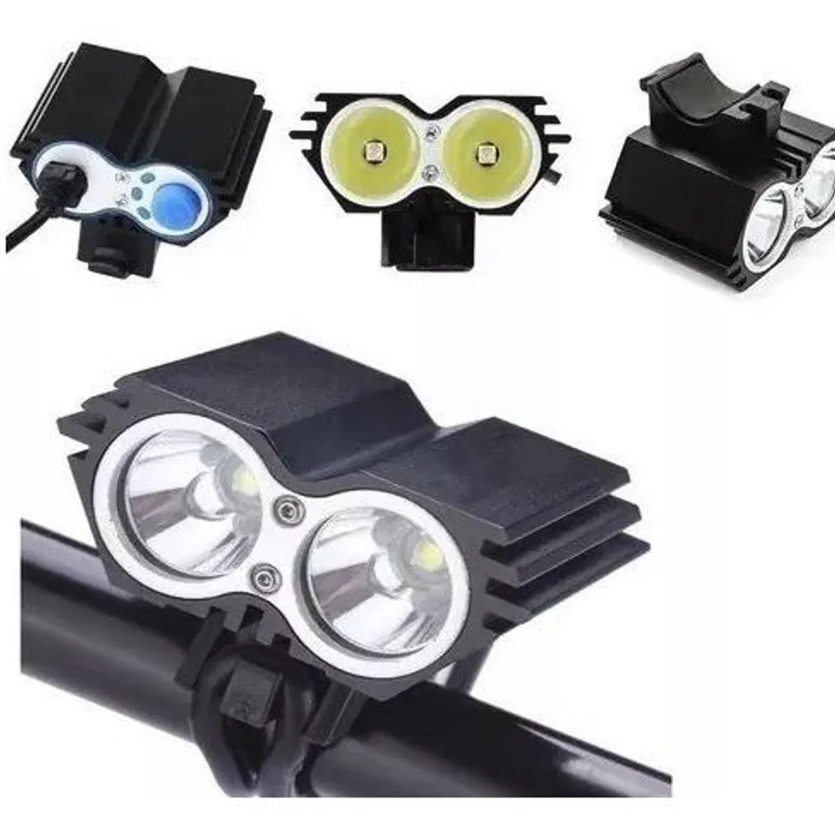 GENERICO - Linterna Frontal para Bicicleta 2400 Lúmenes Recargable