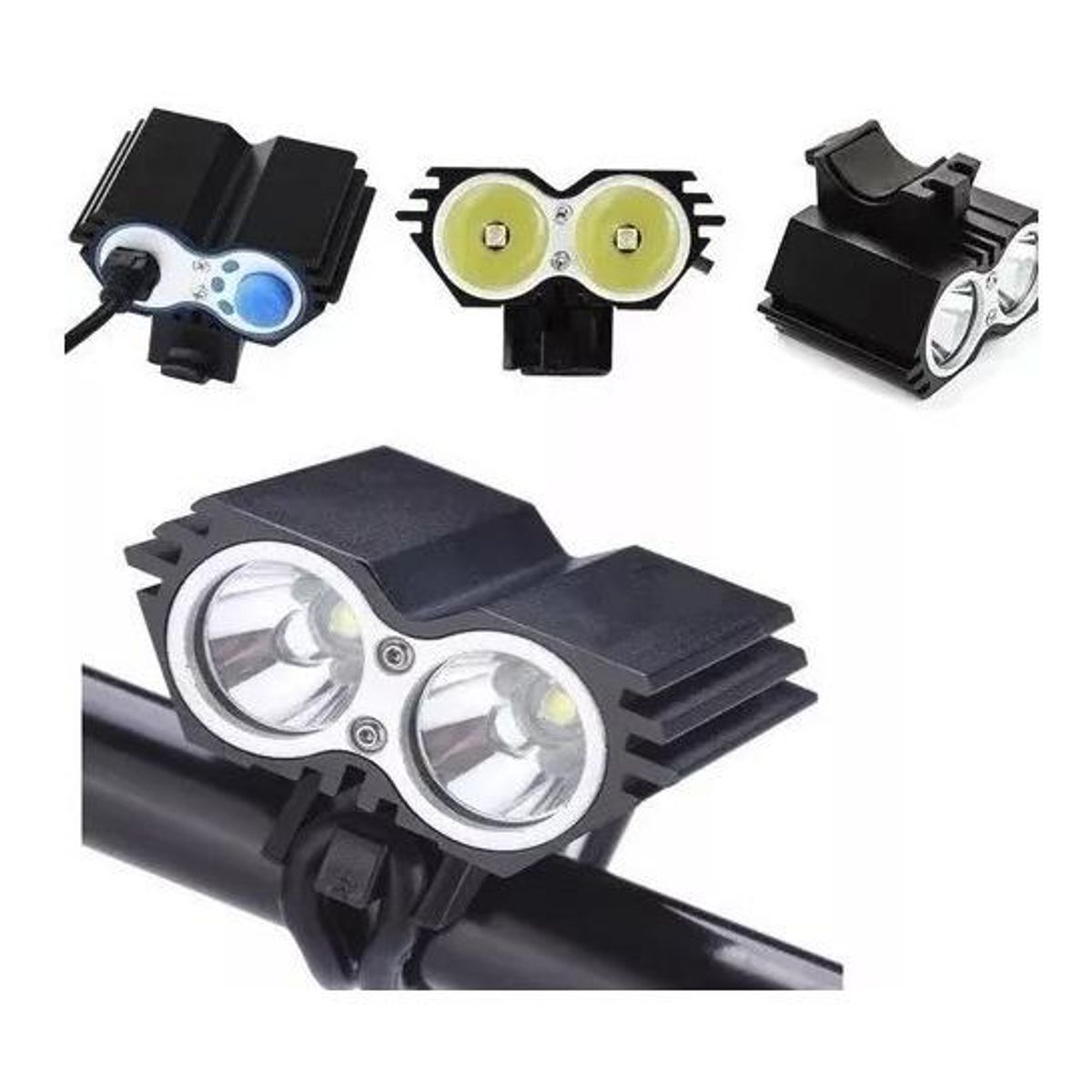 GENERICO - Linterna Frontal para Bicicleta 2400 Lúmenes Recargable