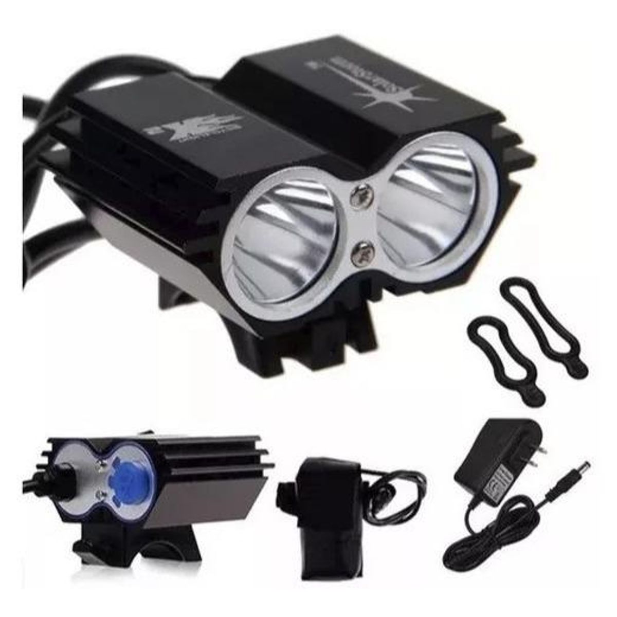 GENERICO - Linterna Frontal para Bicicleta 2400 Lúmenes Recargable