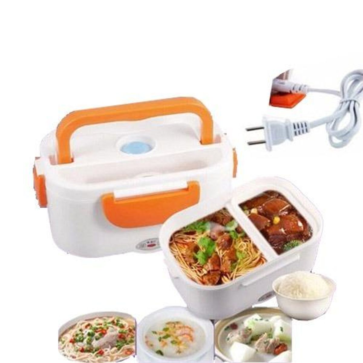 GENERICO - Lonchera Eléctrica Portátil con Cuchara para Almuerzo