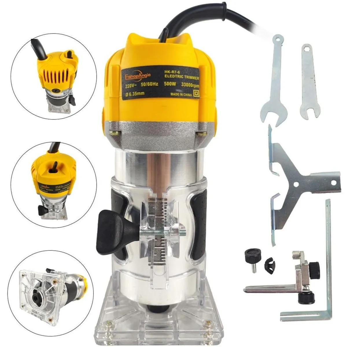 GENERICO - Fresadora Router de 500W y 33000 rpm para Madera