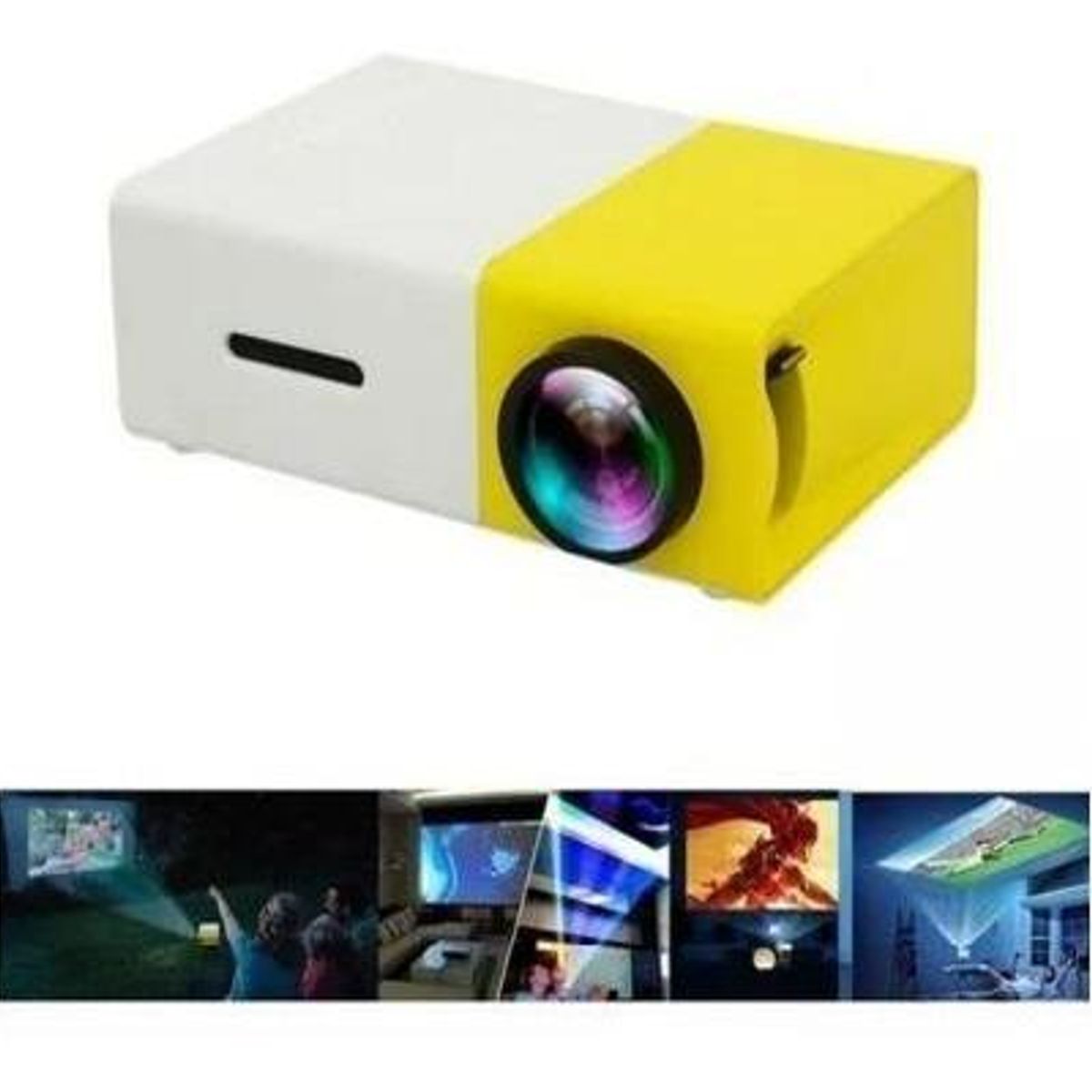 GENERICO - Mini Proyector Portátil HDMI y USB con Resolución 1080p