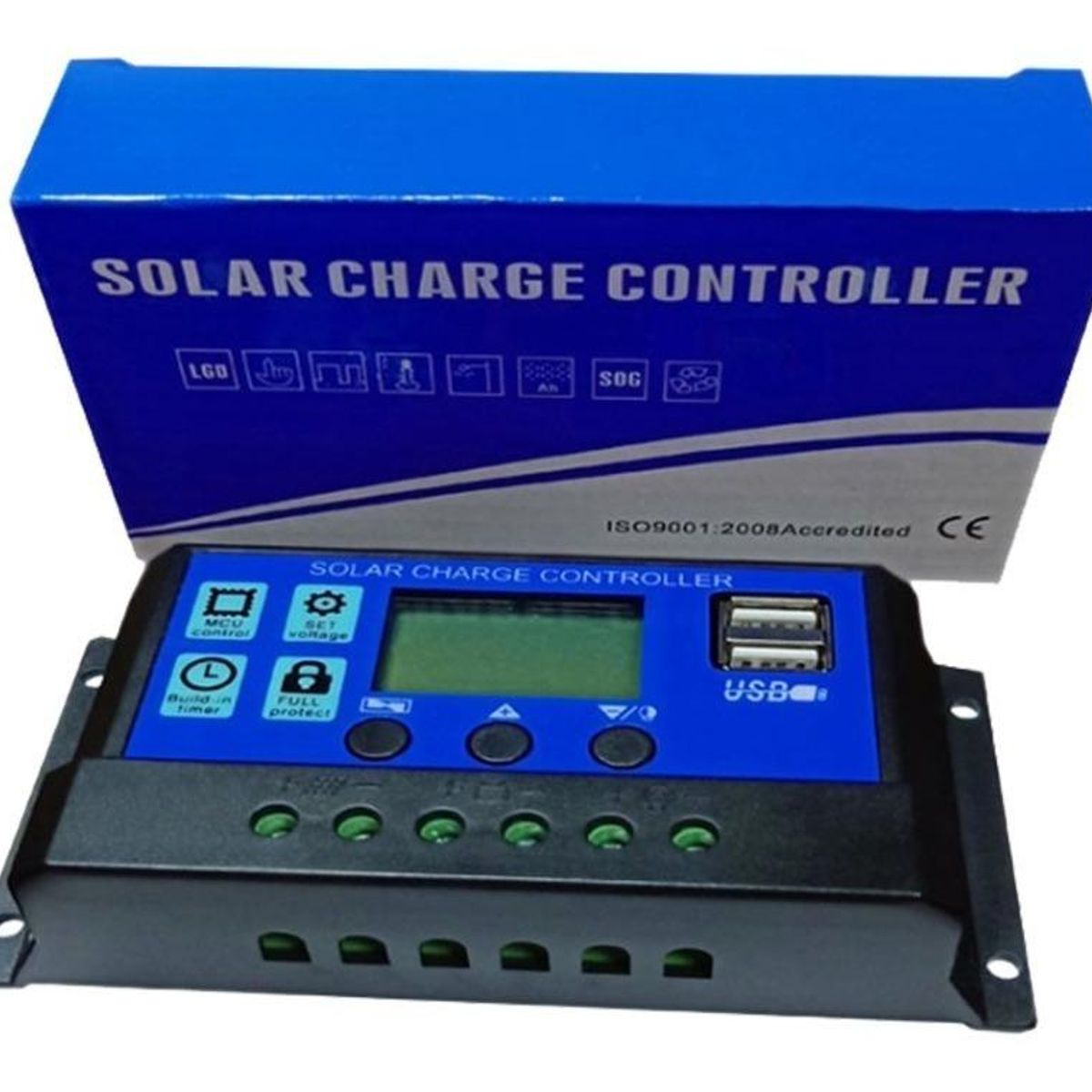 GENERICO - Regulador de Carga Solar Digital 50A con Doble USB