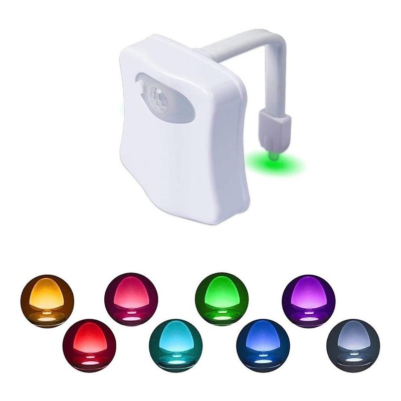 GENERICO - Luz LED para Inodoro con Sensor de Movimiento y 8 Colores