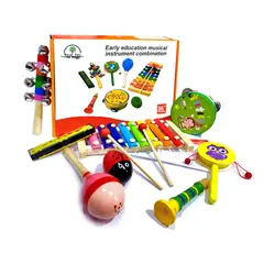 GENERICO - Set de 8 Instrumentos Musicales de Madera para Niños