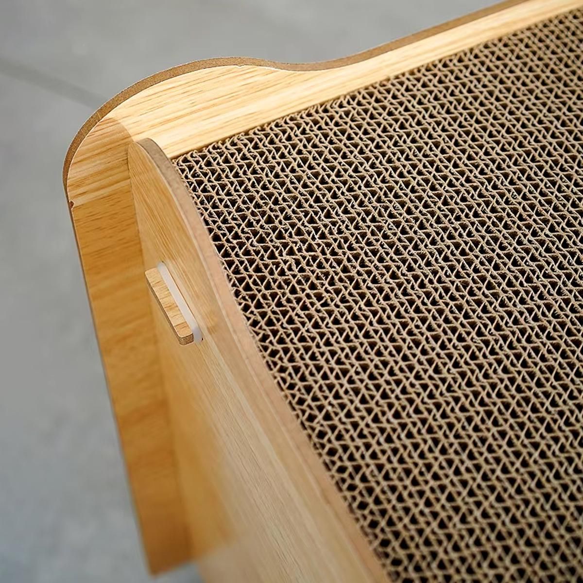 GENERICO - Cama Casa de Madera para Gatos con Rascador Integrado