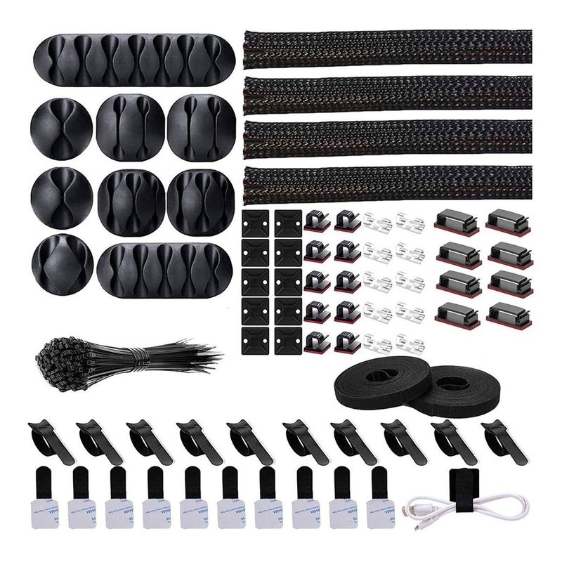 GENERICO - Kit Organizador de Cables con 173 Piezas y Soluciones Eficaces
