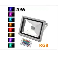 GENERICO - Pack de 2 Focos LED RGB 20W con Control Remoto