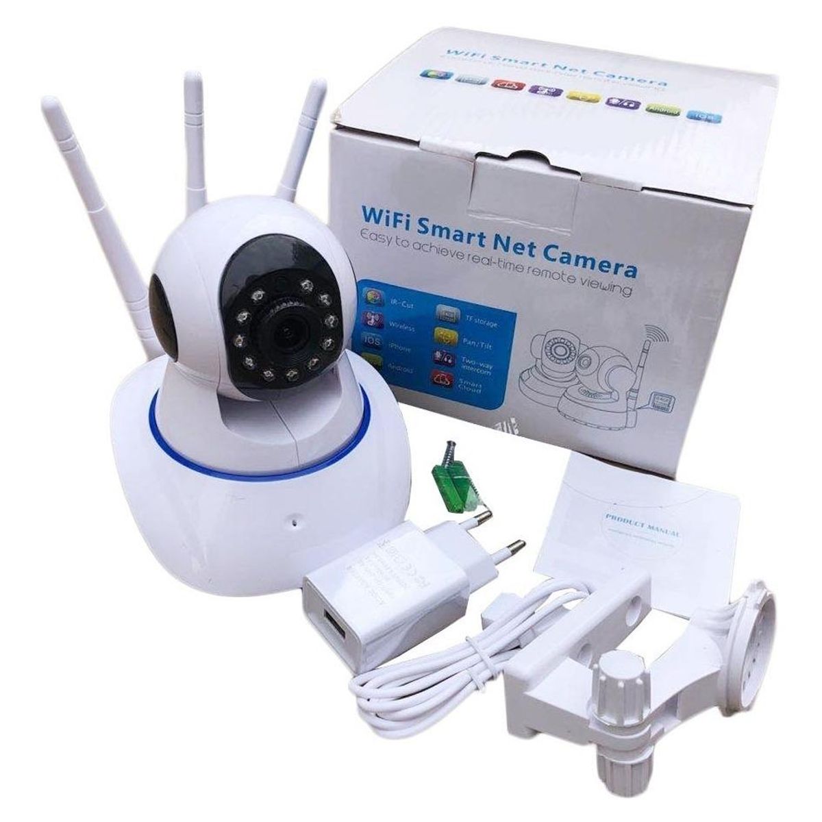 GENERICO - Cámara IP 360° HD Wifi con Soporte para MicroSD y ONVIF