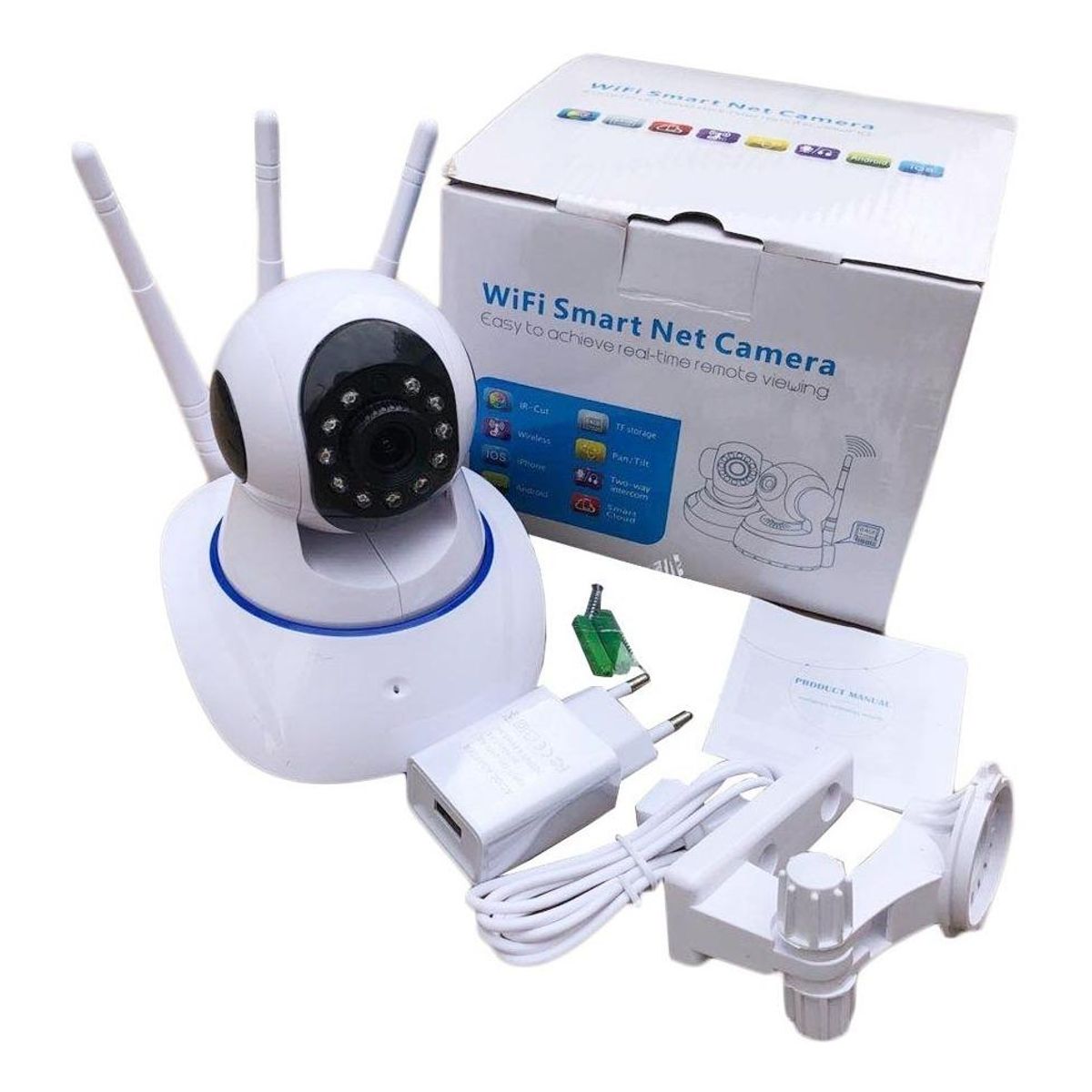 GENERICO - Cámara IP 360° HD Wifi con Soporte para MicroSD y ONVIF