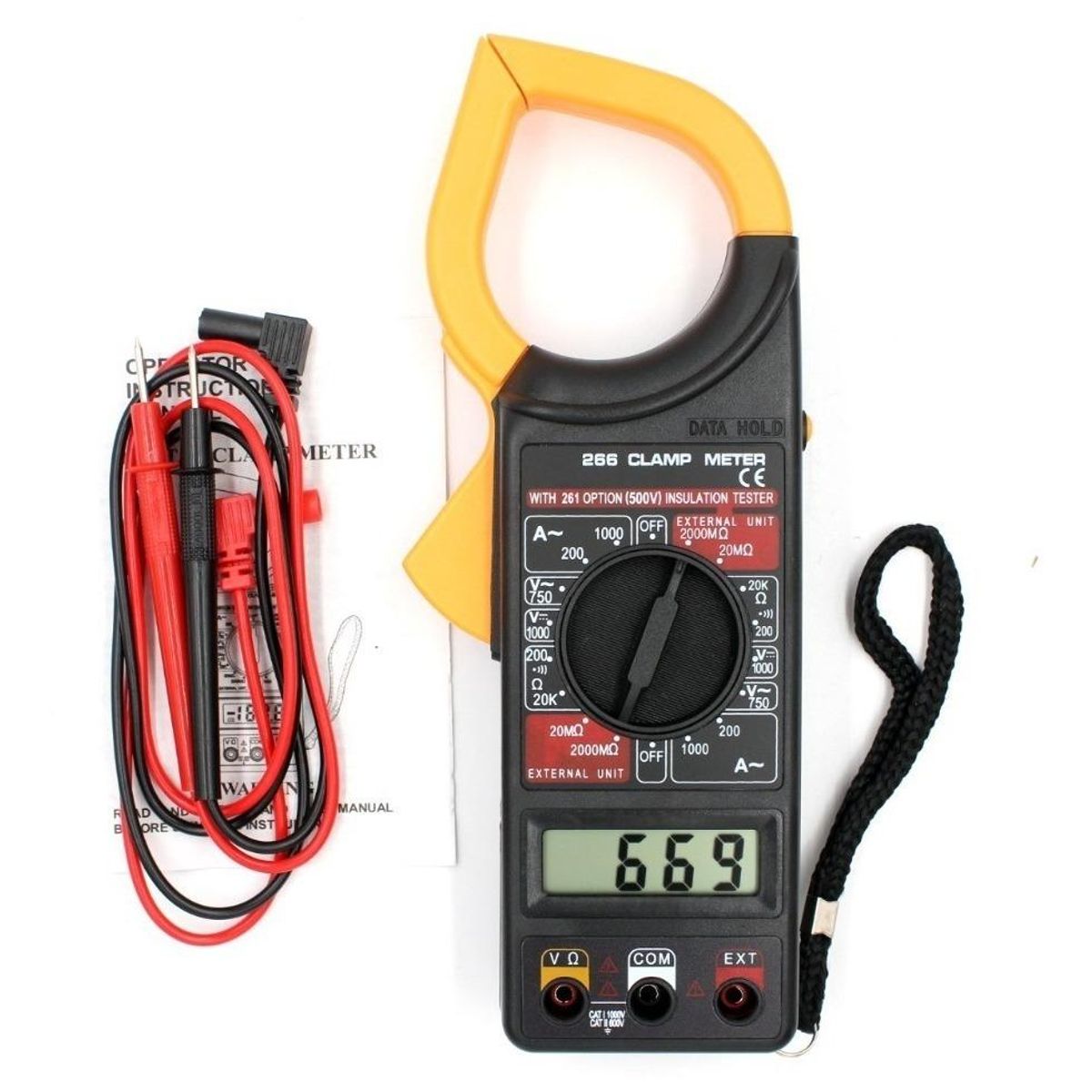 GENERICO - Multitester Digital de Tenaza DT-266 para Medición Precisa