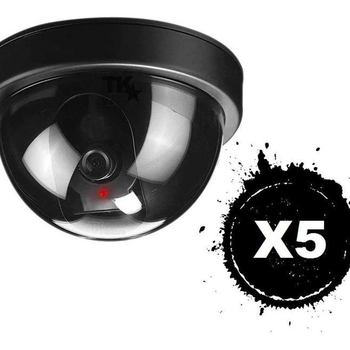 GENERICO - Cámara Falsa de Vigilancia Tipo Domo con LED Rojo