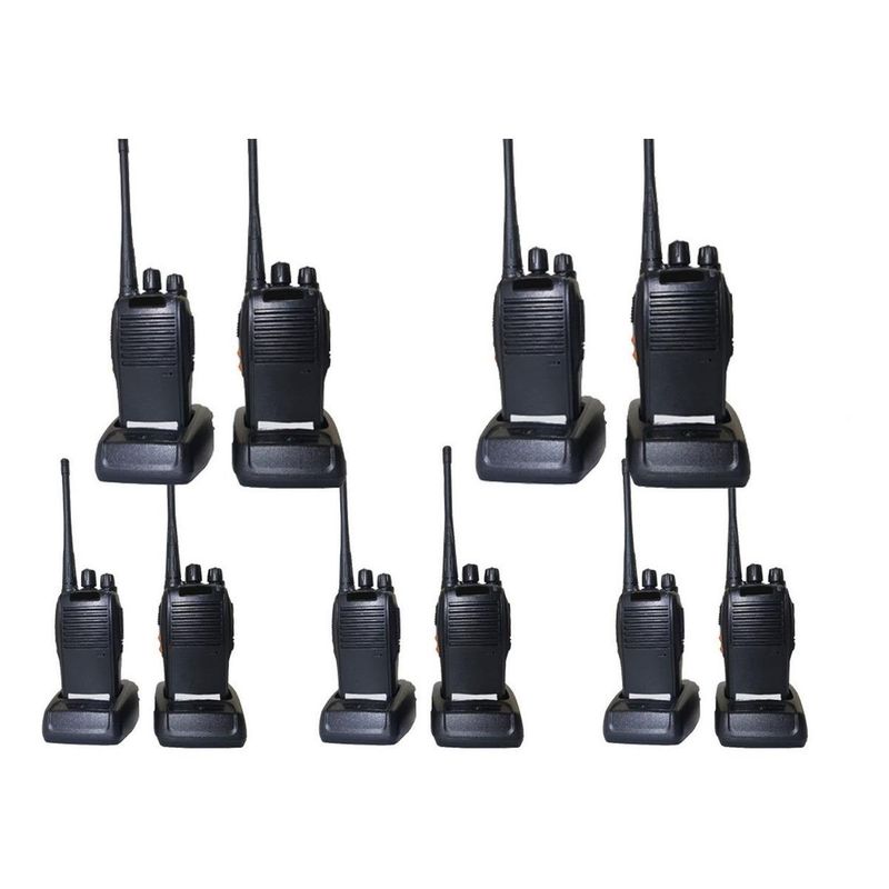 GENERICO - Pack de 10 Walkie Talkies UHF 5W con Accesorios