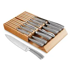 GENERICO - Set de 14 Cuchillos de Cocina de Acero Inoxidable.