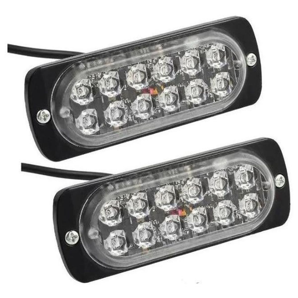 GENERICO - Pack de 2 Focos Neblineros Estroboscópicos 12 LED 12-24V