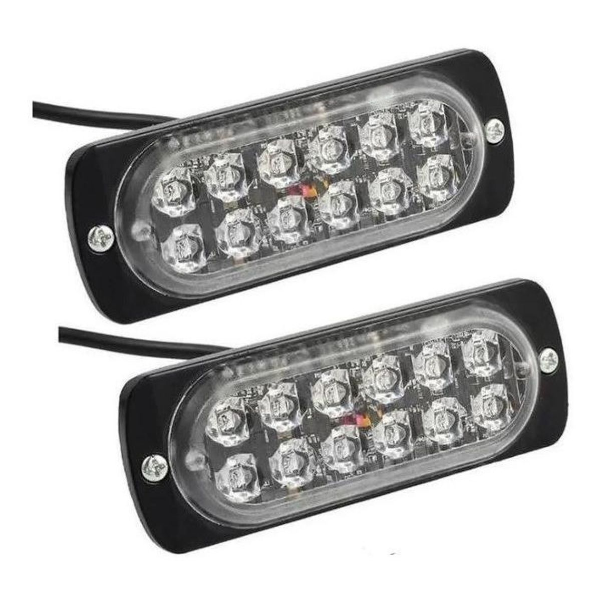 GENERICO - Pack de 2 Focos Neblineros Estroboscópicos 12 LED 12-24V